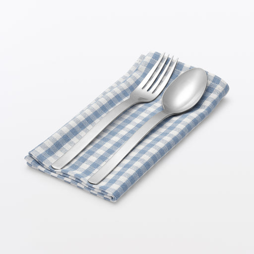 #WK13 YL - Indian Cotton Napkin - Off-white x Blue MDV36A6S MUJI