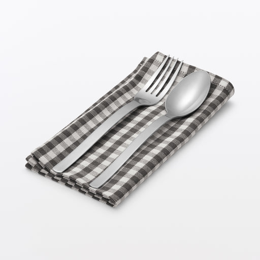 #WK13 YL - Indian Cotton Napkin - Off-white x Charcoal Gray MDV37A6S MUJI