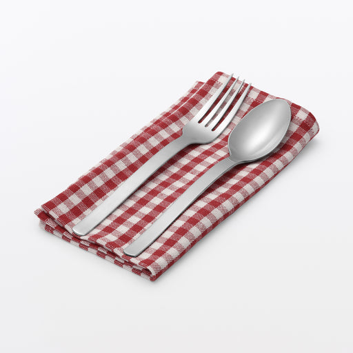#WK13 YL - Indian Cotton Napkin - Off-white x Red MDV38A6S MUJI