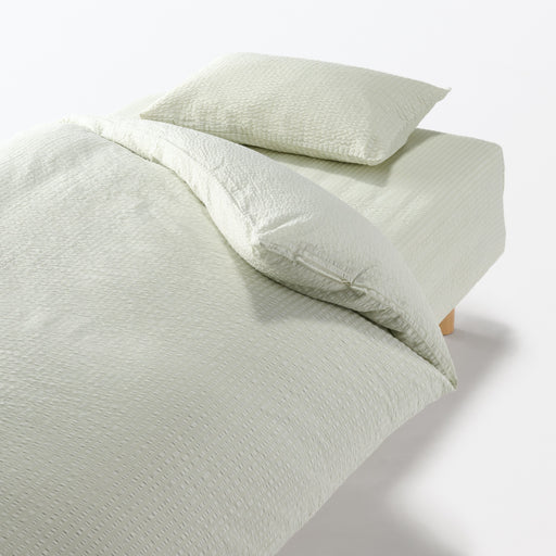 Cotton Seersucker Duvet Cover Green MUJI