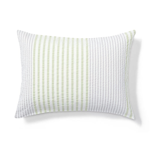 Cotton Seersucker Pillowcase Green Stripe MUJI