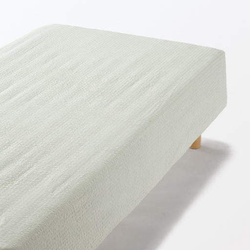 #WK12 YL -import- Cotton Seersucker Fitted Sheet 26SS Green MUJI