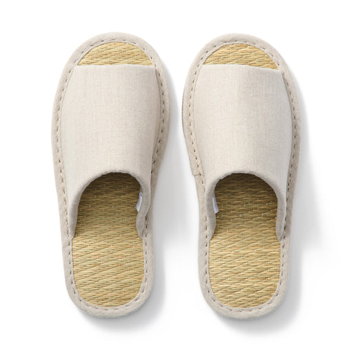Igusa Open Toe Slippers Natural MUJI