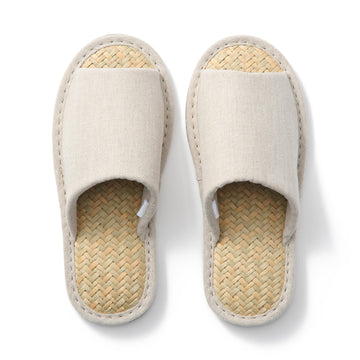 Malay Grass Open Toe Slippers Natural MUJI