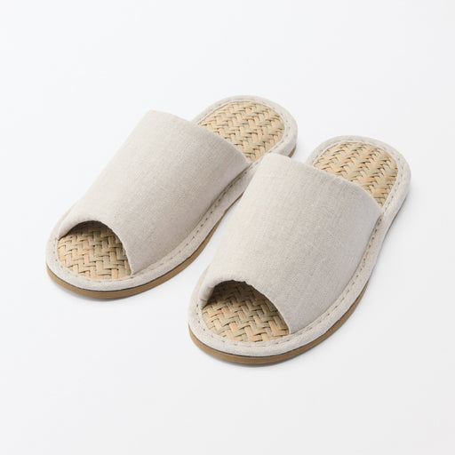 Malay Grass Open Toe Slippers Natural MUJI