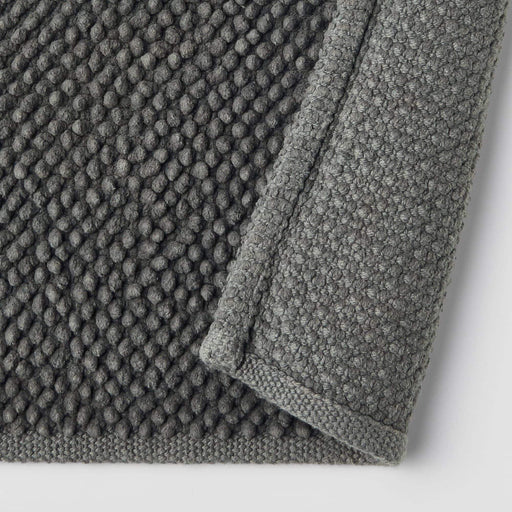 Chenille Bath Mat (W17.7 x L27.6") Charcoal Gray MUJI