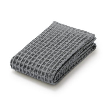 Waffle Bath Towel Charcoal Gray MUJI