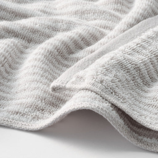 Cotton Twin Pile Bath Towel Light Gray Stripe MUJI