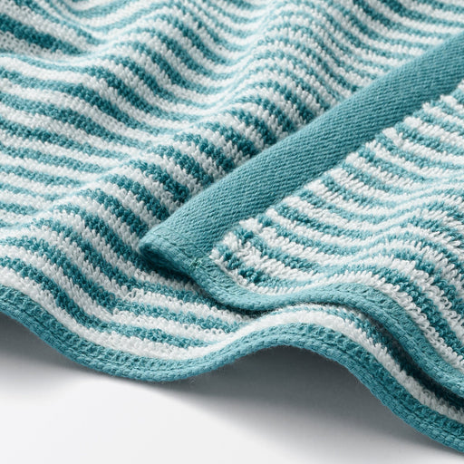 Cotton Twin Pile Bath Towel Blue Green Stripe MUJI