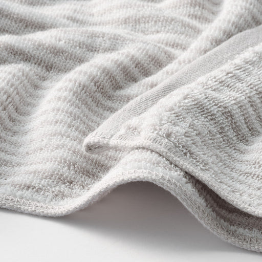 Cotton Twin Pile Face Towel Light Gray Stripe MUJI