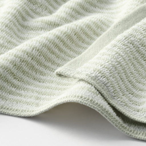 Cotton Twin Pile Hand Towel Green Stripe MUJI