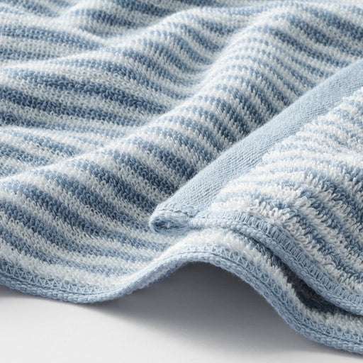 Cotton Twin Pile Face Towel Blue Stripe MUJI
