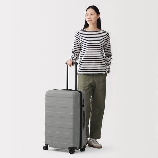 Adjustable Handle Hard Shell Suitcase 75L | Check-In Gray MUJI