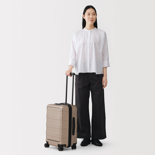 Front Open Hard Shell Suitcase 32L | Carry-On Beige MUJI