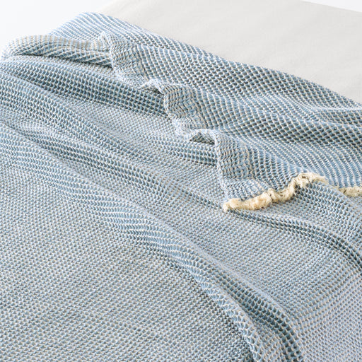 Waffle Weave Blanket - Single Blue MUJI