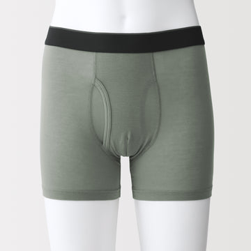 Lyocell Blend Front Open Boxer Briefs MUJI
