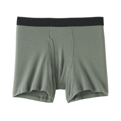 Lyocell Blend Front Open Boxer Briefs Smoky Green MUJI