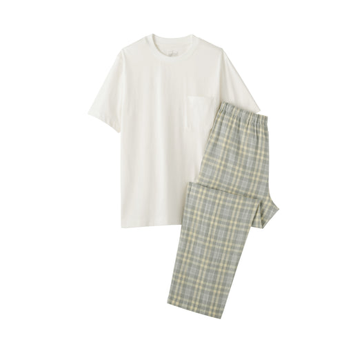 Double Gauze Loungewear Set Gray Check MUJI
