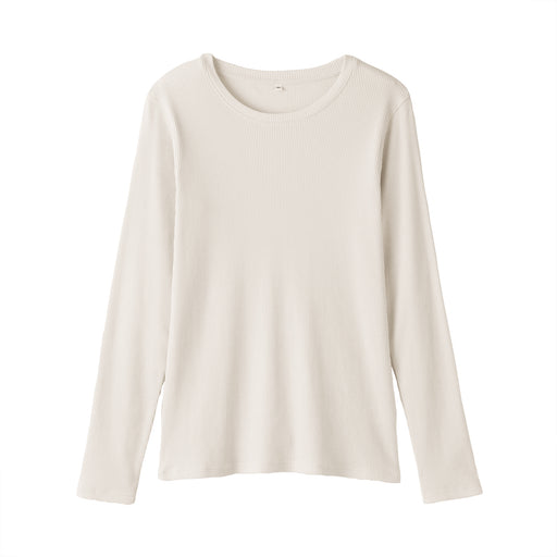 Lyocell Blend Rib T-Shirt Off White MUJI