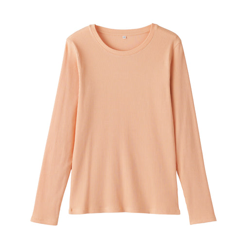 Lyocell Blend Rib T-Shirt Light Orange MUJI