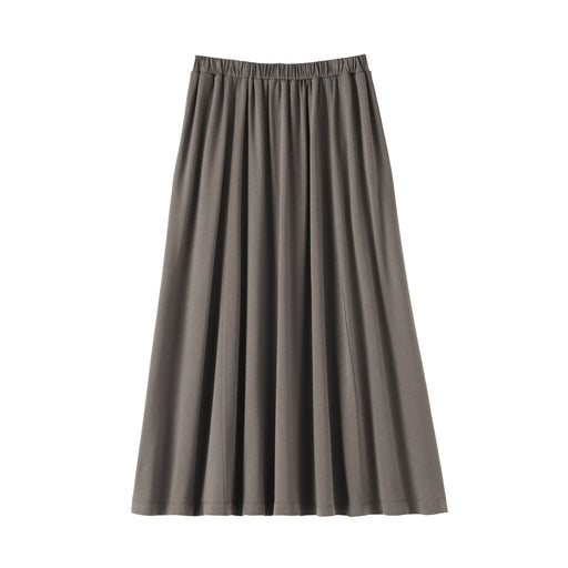 Lyocell Blend Jersey Gathered Skirt Charcoal Gray MUJI