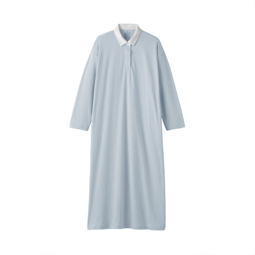 Cotton Jersey Rugby Dress Light Blue MUJI