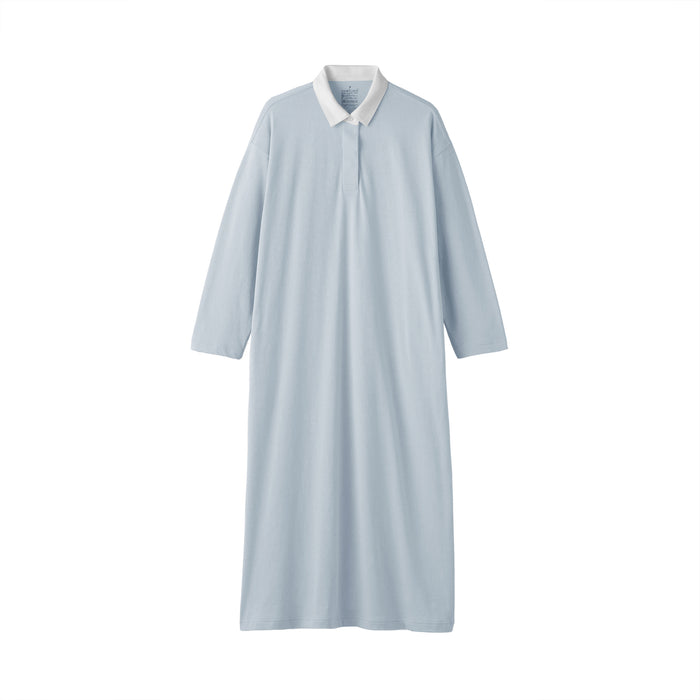 Cotton Jersey Rugby Dress | Women's Dresses | MUJI USA Light Blue / XL Cotton Jersey Rugby Dress | Women's Dresses | MUJI USA Light Blue / XL
