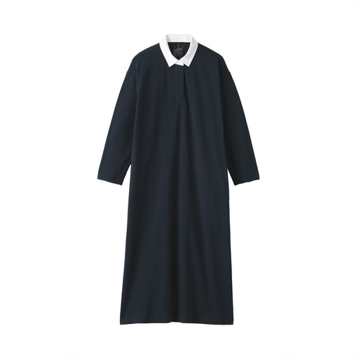 Cotton Jersey Rugby Dress Navy MUJI