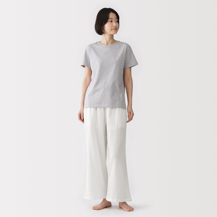 Crinkle Gauze Long Pants | Women's Loungewear | MUJI USA
