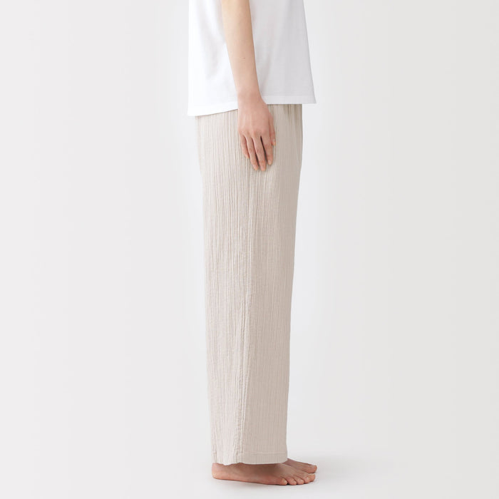 Crinkle Gauze Long Pants | Women's Loungewear | MUJI USA
