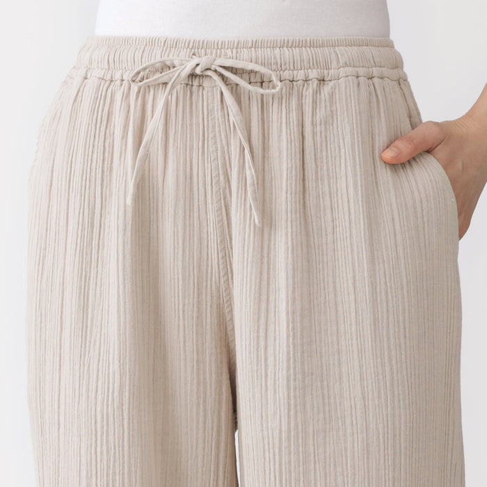 Crinkle Gauze Long Pants | Women's Loungewear | MUJI USA