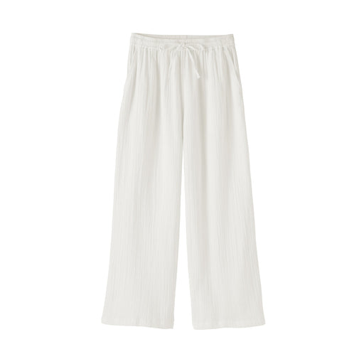 Crinkle Gauze Long Pants Off White MUJI