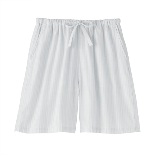 Cotton Gauze Half Pants Off White Stripe MUJI