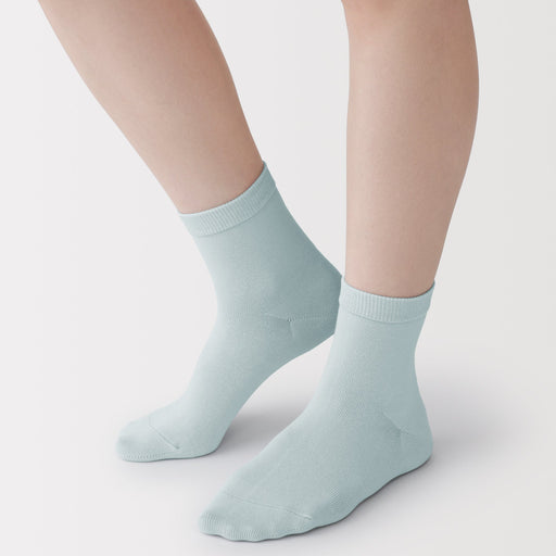Loose Top Short Socks Light Blue MUJI