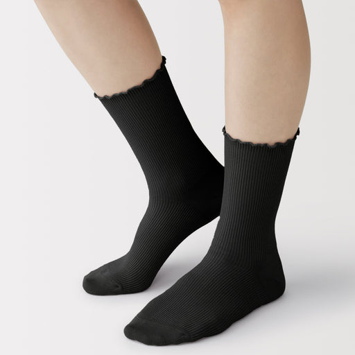 Loose Top Socks Black 23-25cm (US W7-9 M5-7.5) MUJI