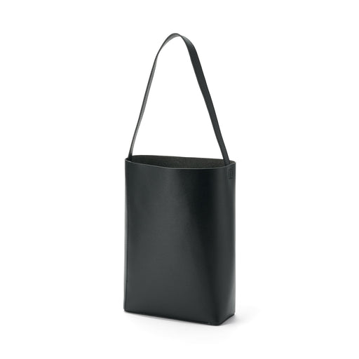 Tanned Leather Shoulder Bag Black MUJI