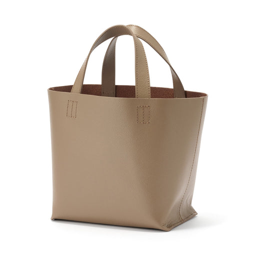 Tanned Leather Mini Tote Bag Grayish Brown MUJI