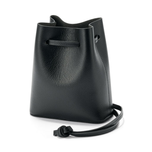 Tanned Leather Drawstring Bag Black MUJI