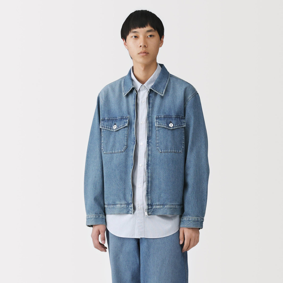 Kapok Blend Denim Blouson | Men's Outerwear | MUJI USA