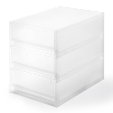 Polypropylene Storage Case Shallow 3 Drawers Clear MUJI