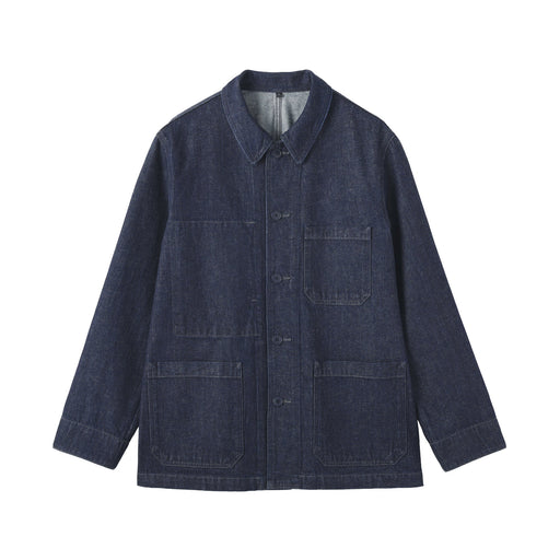 Kapok Blend Denim Coverall Jacket Dark Navy MUJI