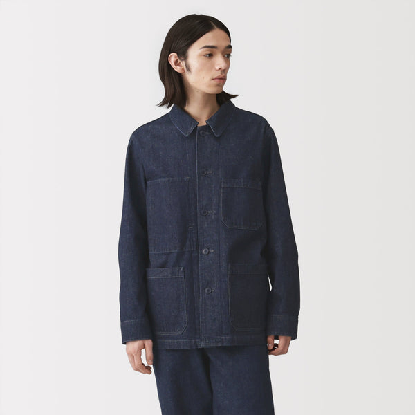 Kapok Blend Denim Coverall Jacket | Men's Outerwear | MUJI USA