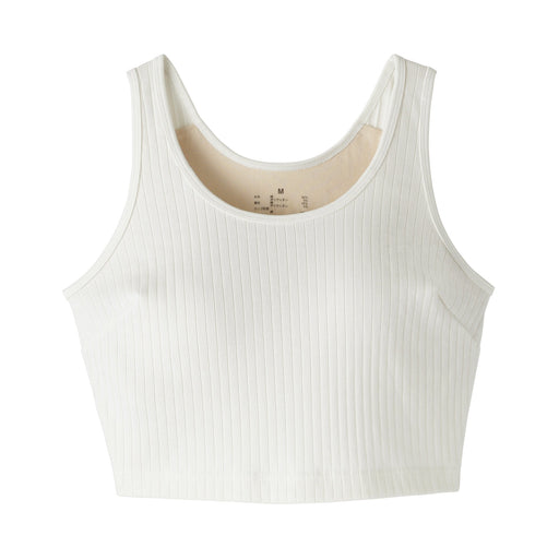Cotton Rib Bra Tank Top Off White MUJI