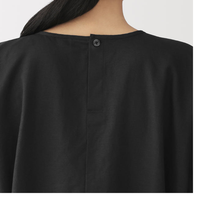 muji black dress Women's Easy-Dry Broadcloth Pullover Dress