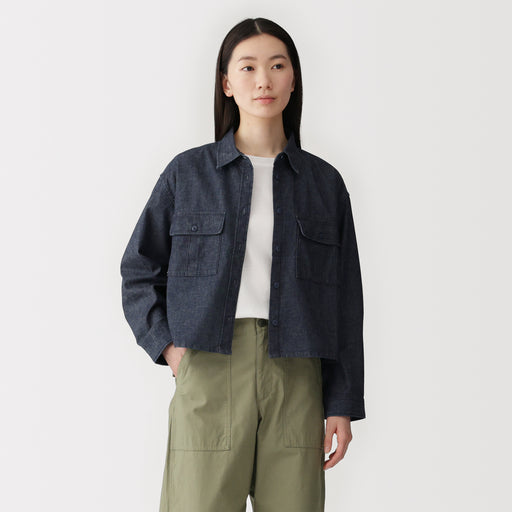 Kapok Blend Denim Shirt MUJI