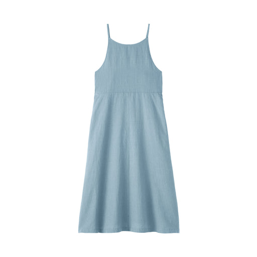 Hemp Cotton Cami Dress Smoky Blue Stripe MUJI