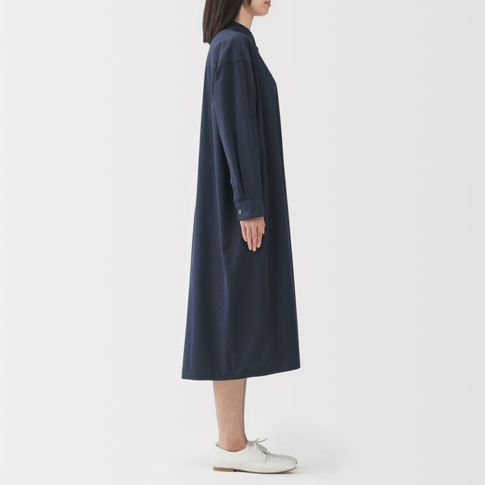 muji shirt dress High-Twist Cotton Sheer Dress