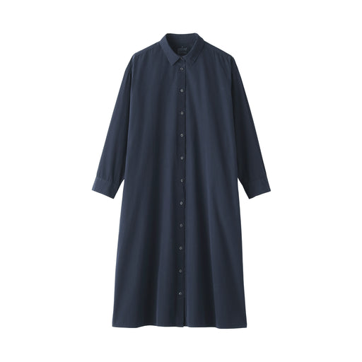 Broadcloth Shirt Dress Dark Navy MUJI