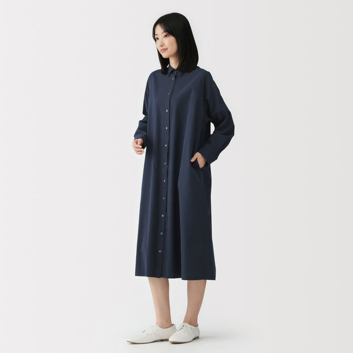 muji shirt dress High-Twist Cotton Sheer Dress