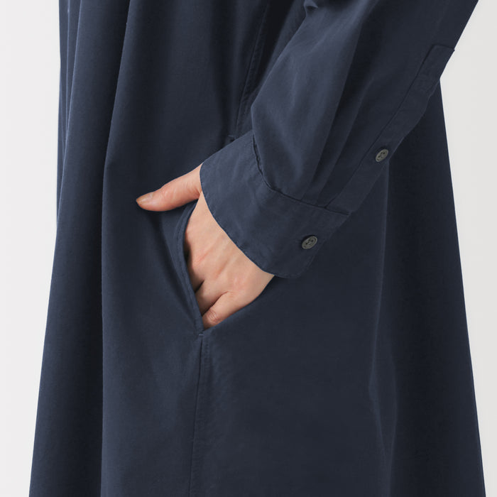 muji shirt dress Labo Modal Blend Relaxed Shirt Dress